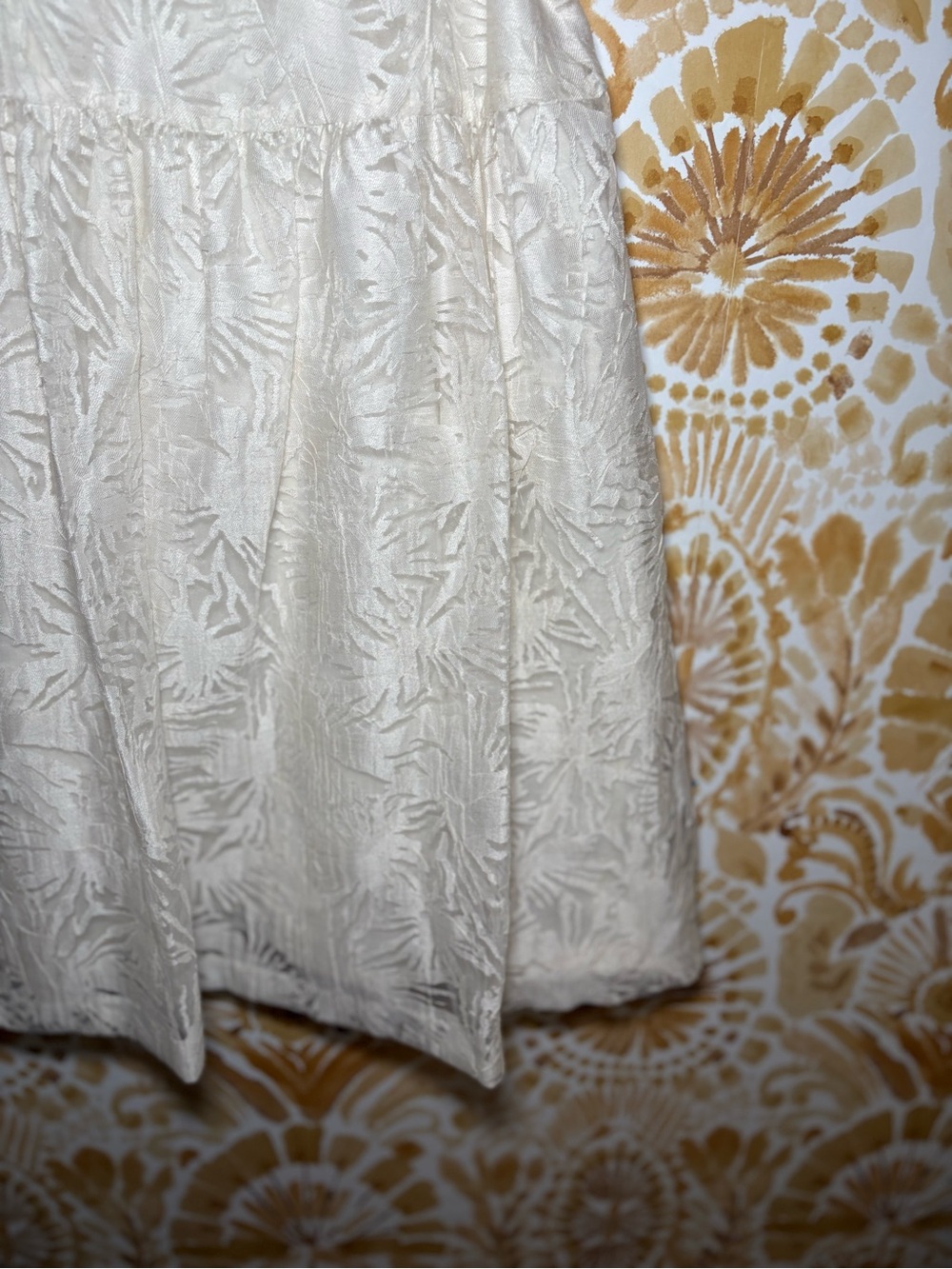 Evan Piccone Ivory Jacquard Fit & Flare Dress | V-Neck Mini Classic Elegant - Picture 7 of 7
